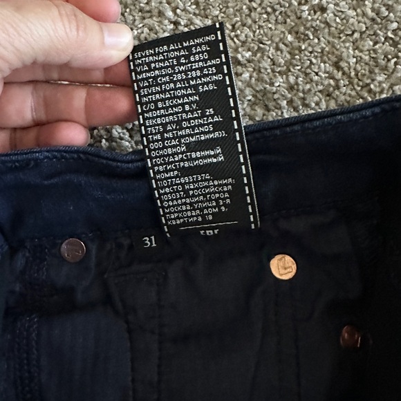 7 for all mankind the ankle skinny denim jeans B(AIR) size 31 high stretch - Picture 12 of 16